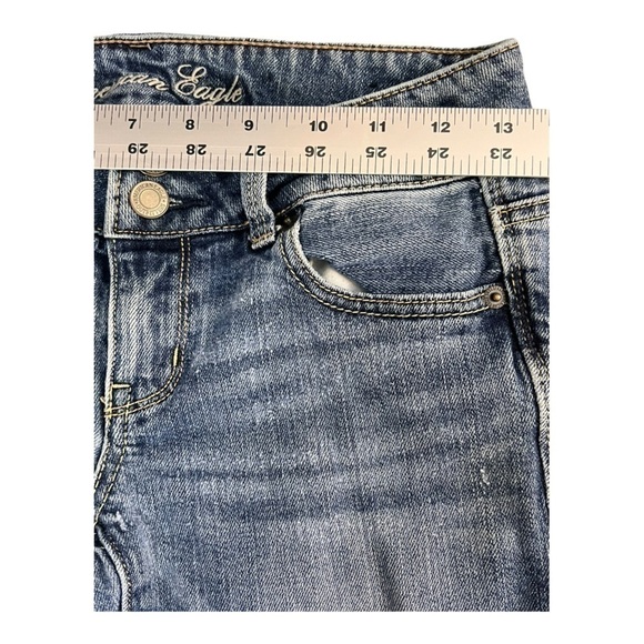 American Eagle Outfitters Artist Cropped Light Wash Stretch Womens Size 0 Reg - Picture 5 of 7